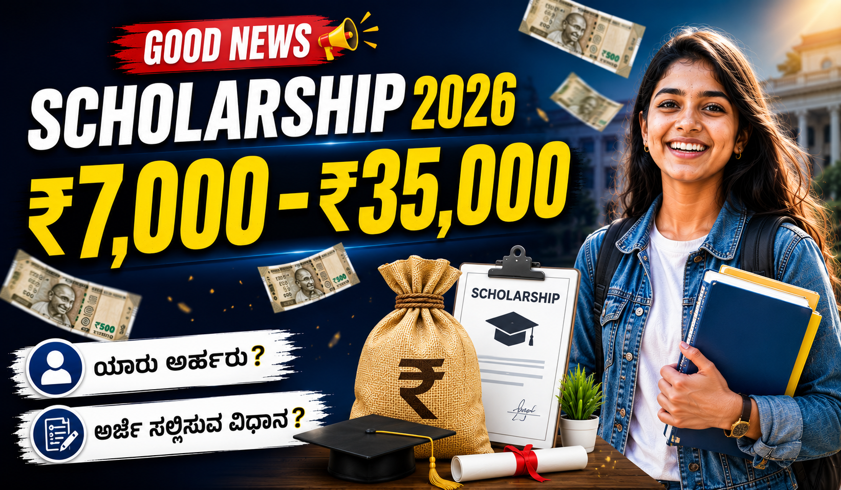 Prize Money Scholarship 2026 ವಿದ್ಯಾರ್ಥಿಗಳಿಗೆ ₹35000 ವಿದ್ಯಾರ್ಥಿವೇತನ Prize Money Scholarship 2026 Karnataka SC ST students scholarship application and eligibility details